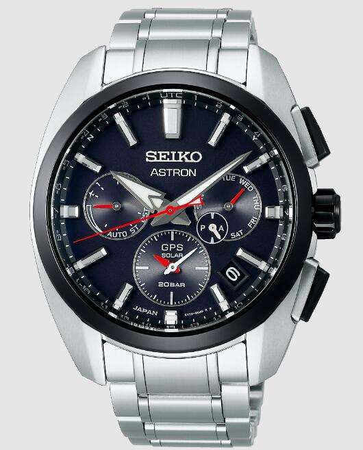 Seiko Astron 5X53 Dual-Time Sport Titanium Esfera Negra SSH103J1 Replica Watch